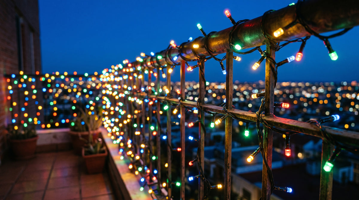 Luces LED decorativas multicolor iluminando un ambiente