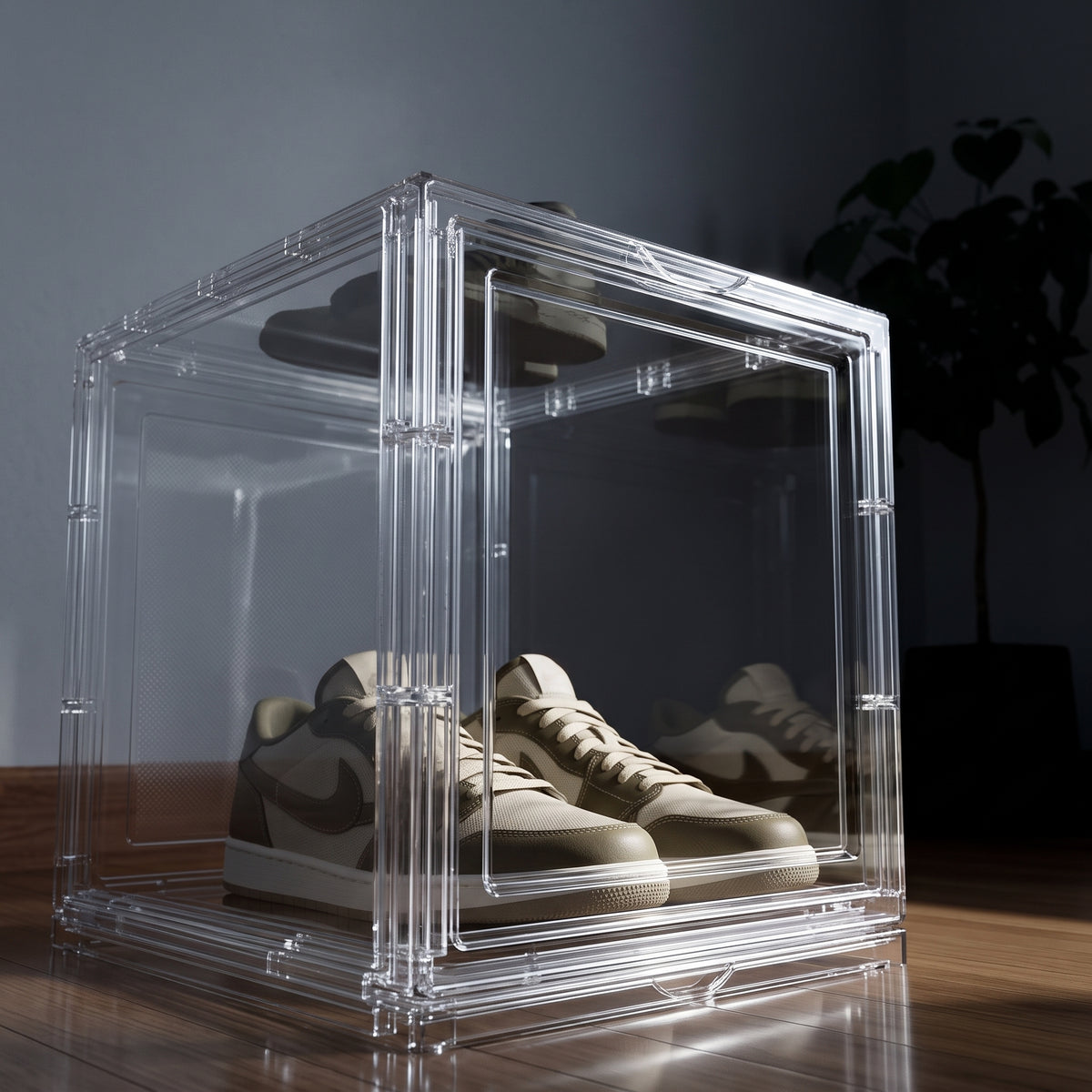 Organizador transparente apilable para zapatos